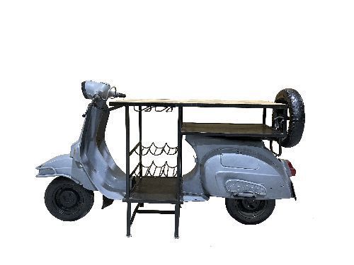 Bar scooter table en metal et bois