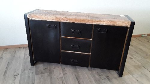 Enfilade faco manguier et metal 3t+2p