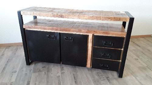 Enfilade faco manguier et metal 3t+2p+etag