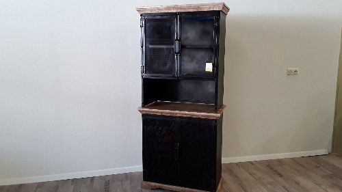 Buffet manguier / 4 portes dont deux en verre
