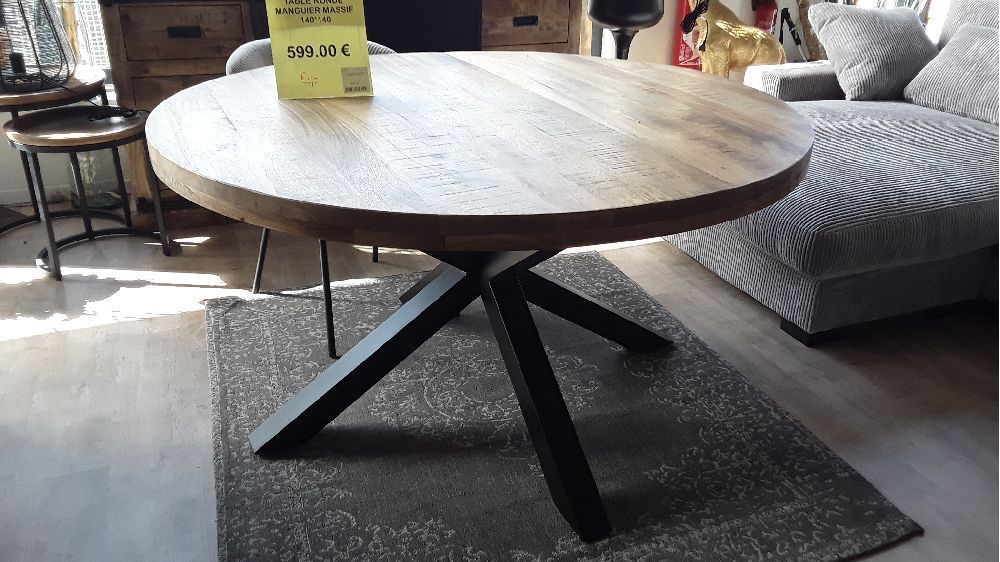 Table ronde manguier massif 140*140