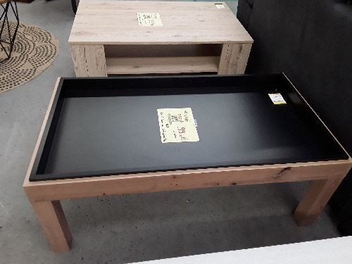 Table de salon chene / noir aversa