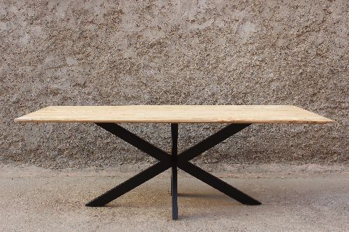 Table acacia naturel pied central / destock 399€ au lieu de 699