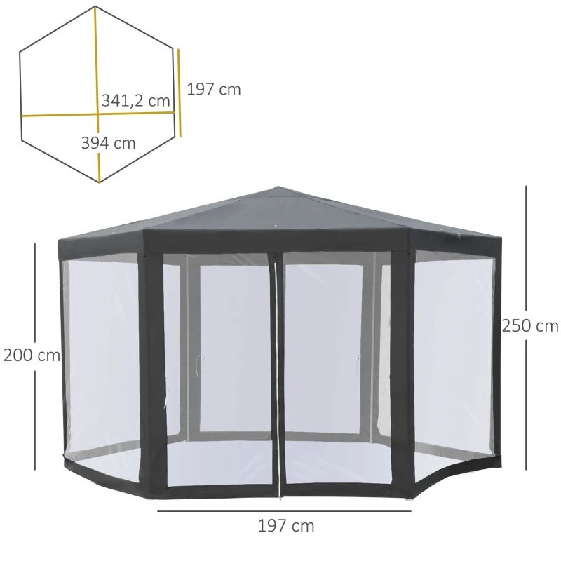 Tonnelle barnum tente de réception hexagonale 10 m²