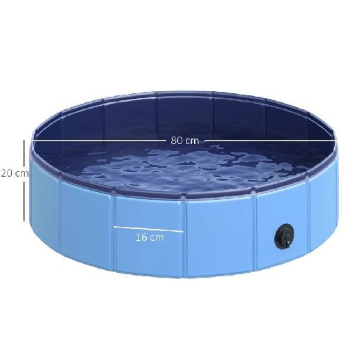 Pawhut piscine pour chien en pvc bleu ø80 x 20 cm