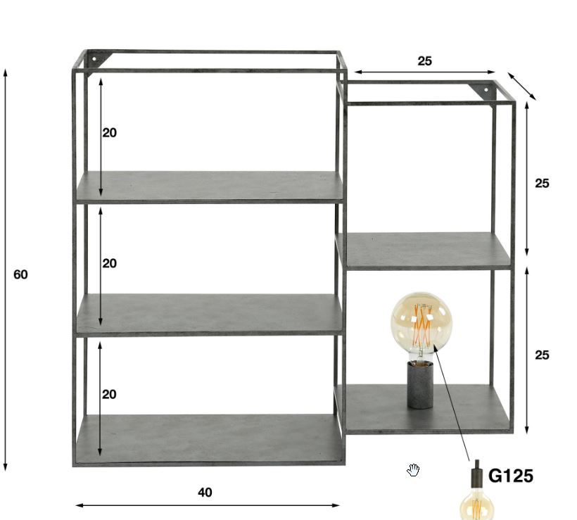 Etagere murale finition argent ancien