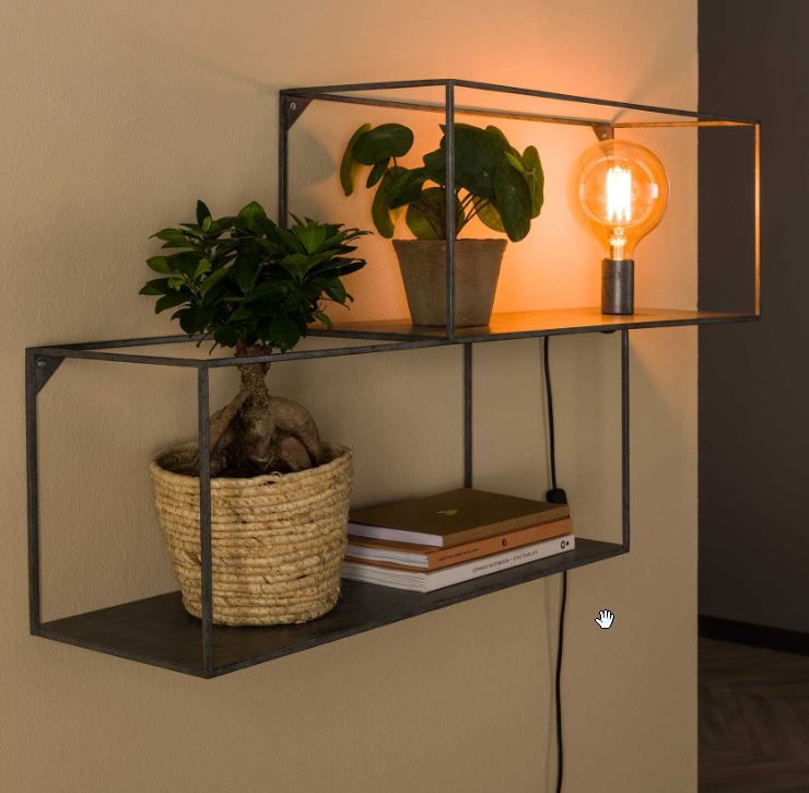Etagere mural cubic finition argent