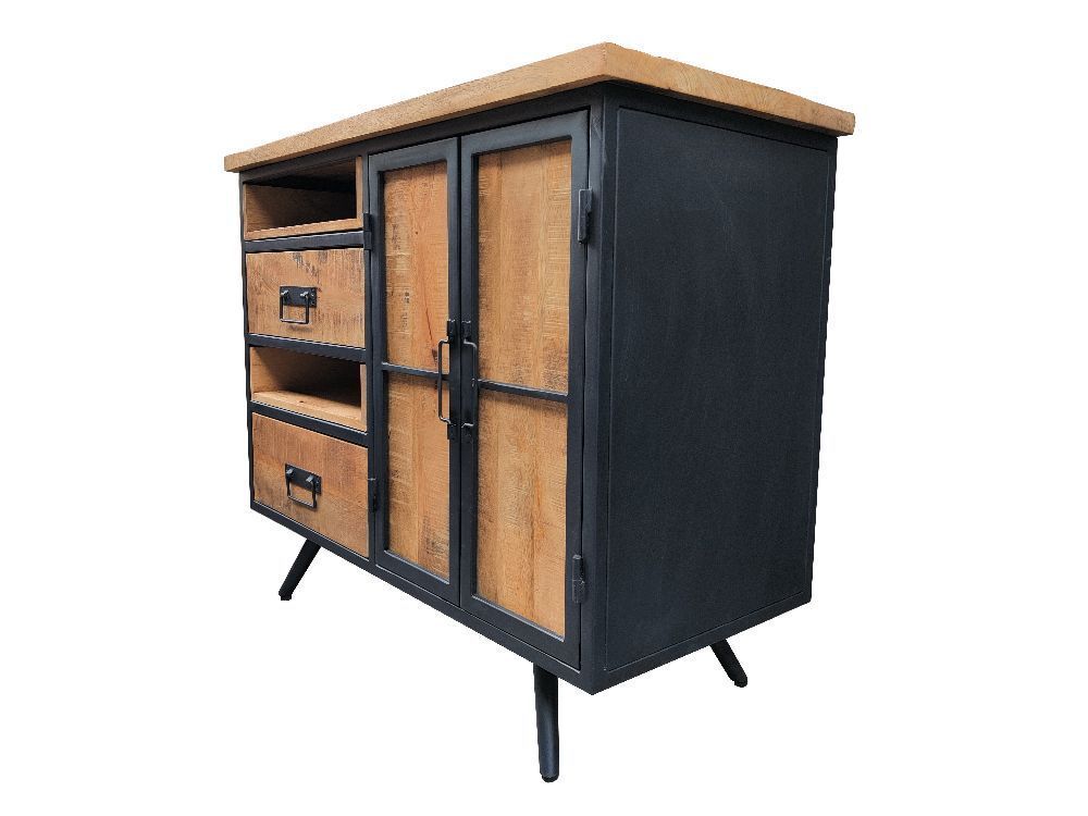 Meuble d appoint industriel liza naturel manguier et metal