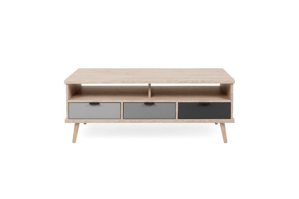 Meuble TV elegance endgrain nuaces de gris