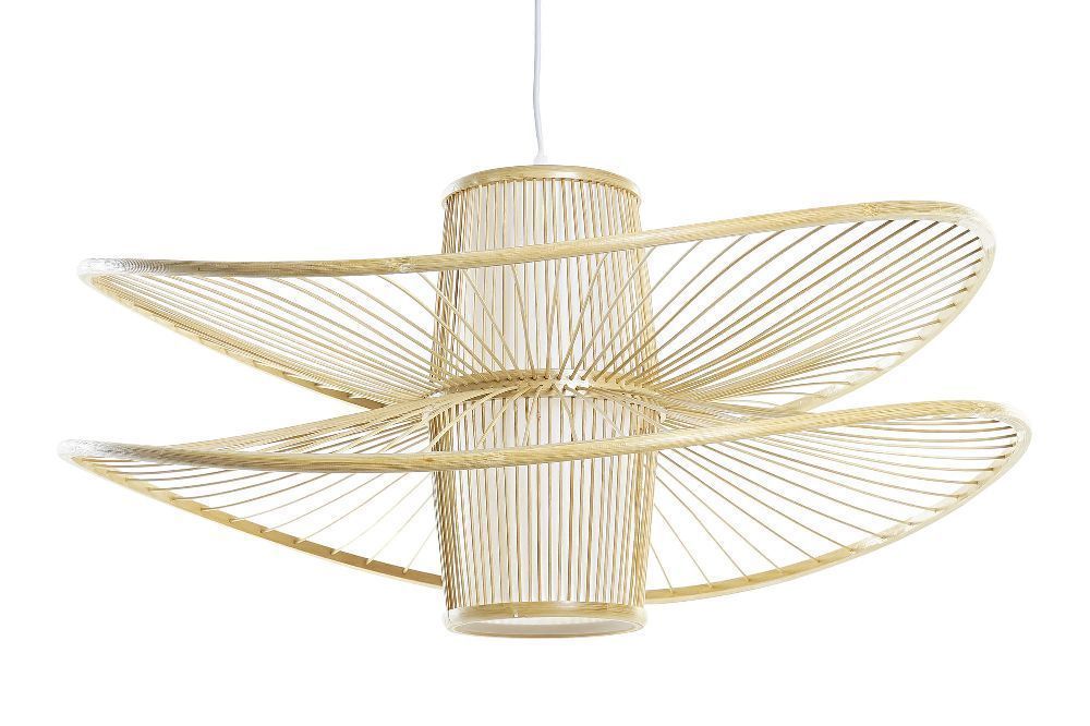 Plafonnier bambou polyester 70x70x32 naturel 119 euros au lieu de 199 euros