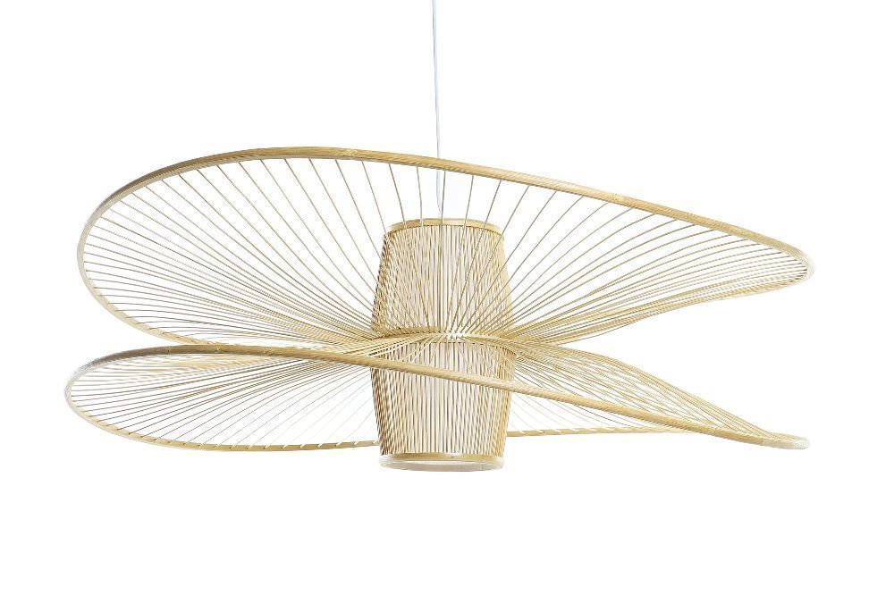 Plafonnier bambou polyester 100x100x32 naturel 199 euros au lieu de 299 euros