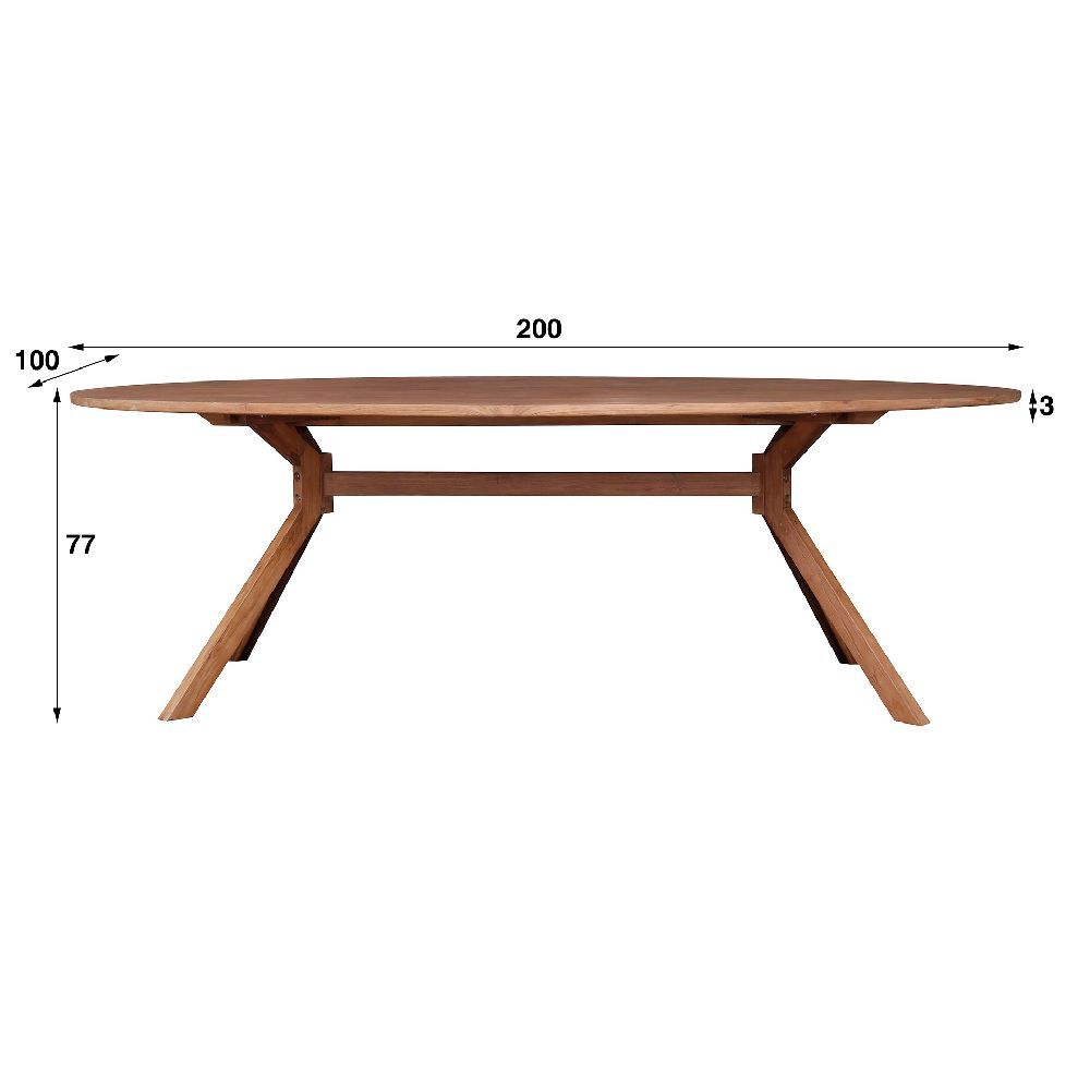 Table a manger ovale en teak massif 200