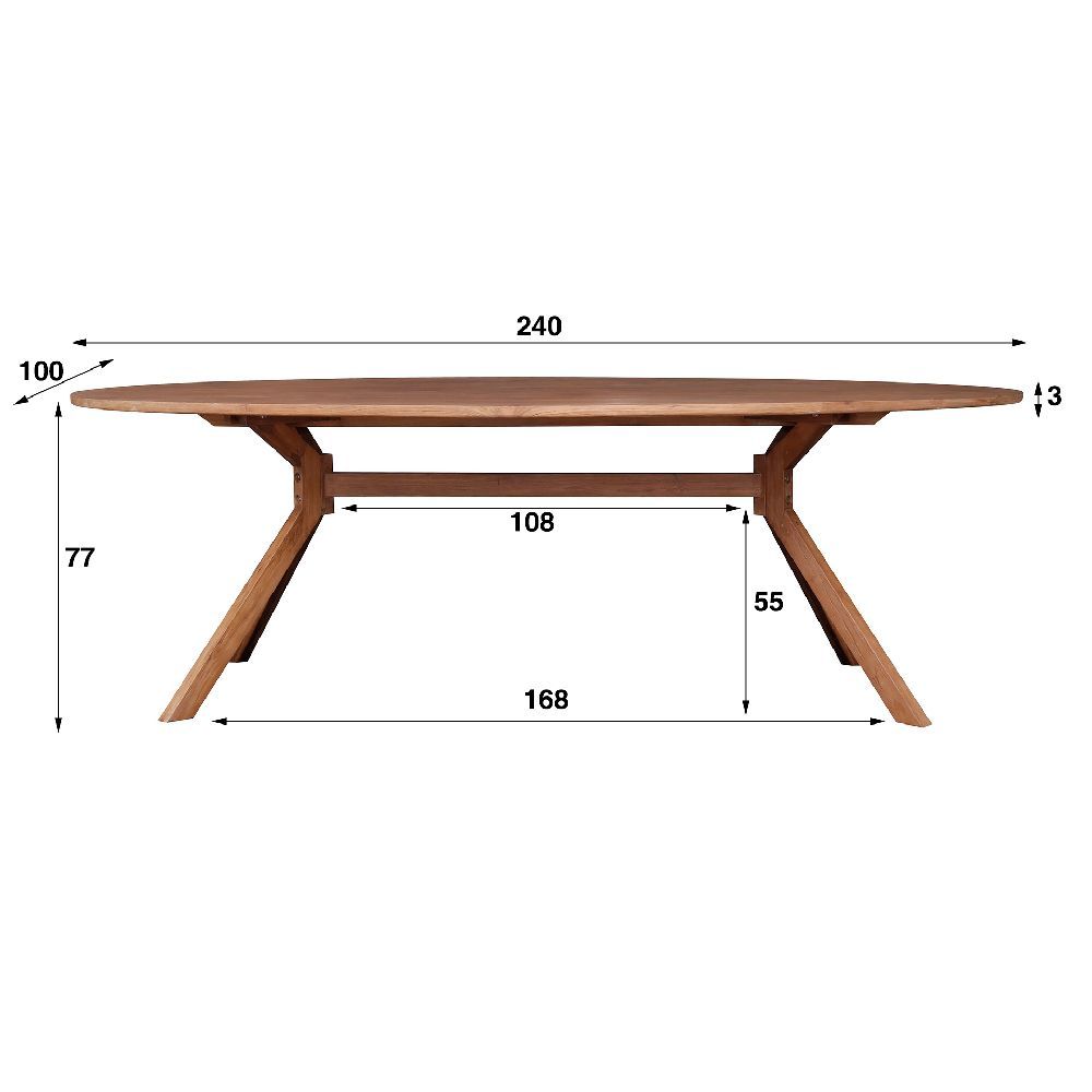 Table ovale 240 cm teak massif