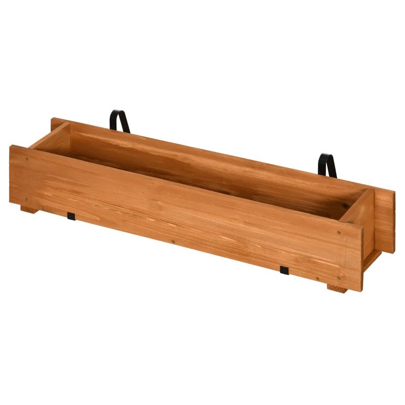 Jardinière rectangulaire en bois carré potager jardinière à suspendre avec 2 crochets 91 x 18 x 16,5