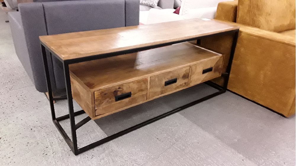 Meuble TV 2 tirois manguier 140 cm