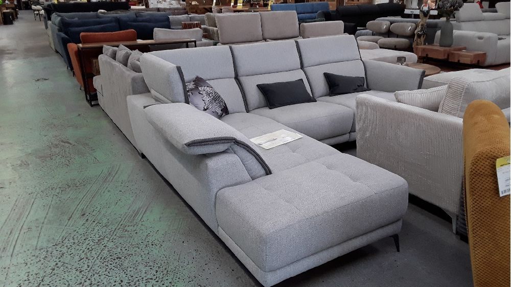 Canape angle gris avec 1 relax elec
