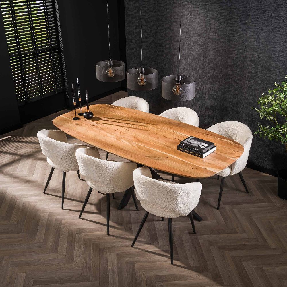 Table a manger ovale arthus 215 acacia massif naturel / destock fin de serie