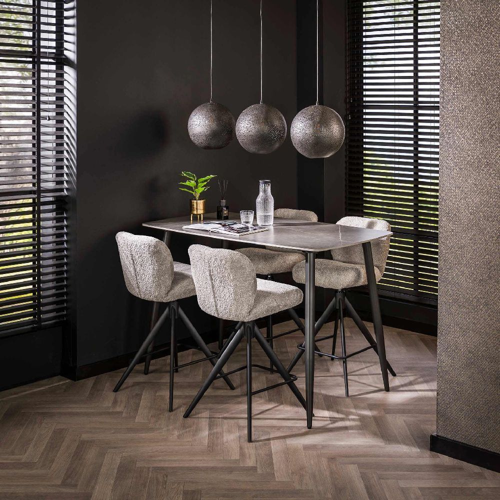 Table de bar 140 ceramic naturel lightgrey / destock