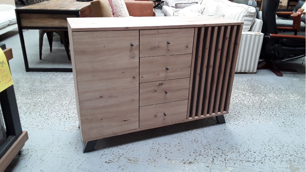 Commode medan chene artisan / anthracite 2 p+4 tiroirs