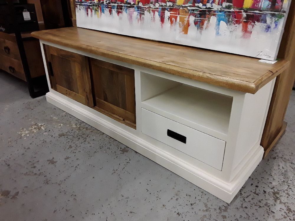 Meuble TV blanc manguier160