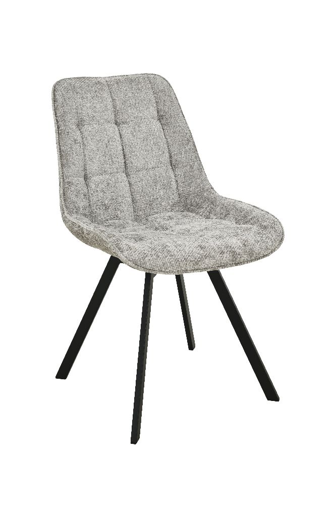 Chaise jazz velours haga 09 gris clair pieds noir pivotant 51*62*84*49 cm