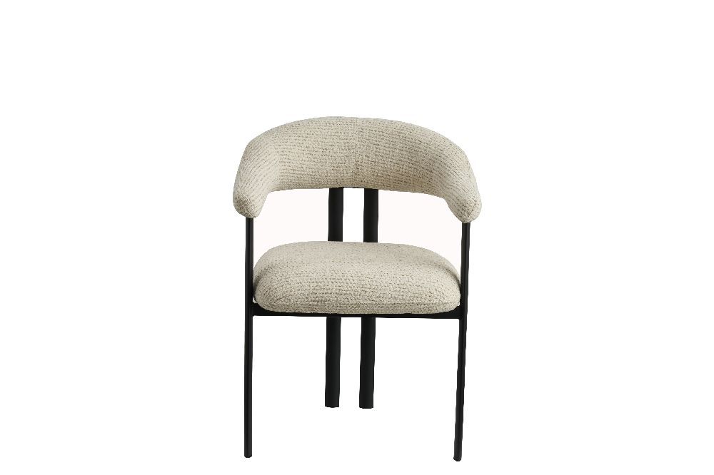 Chaise anissa beige pieds noirs sables 60*61*80*49