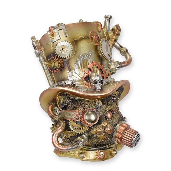Steampunk chat hauteur 21.1 cm