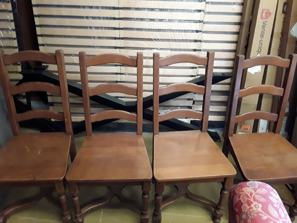 4 chaises chêne assise bois