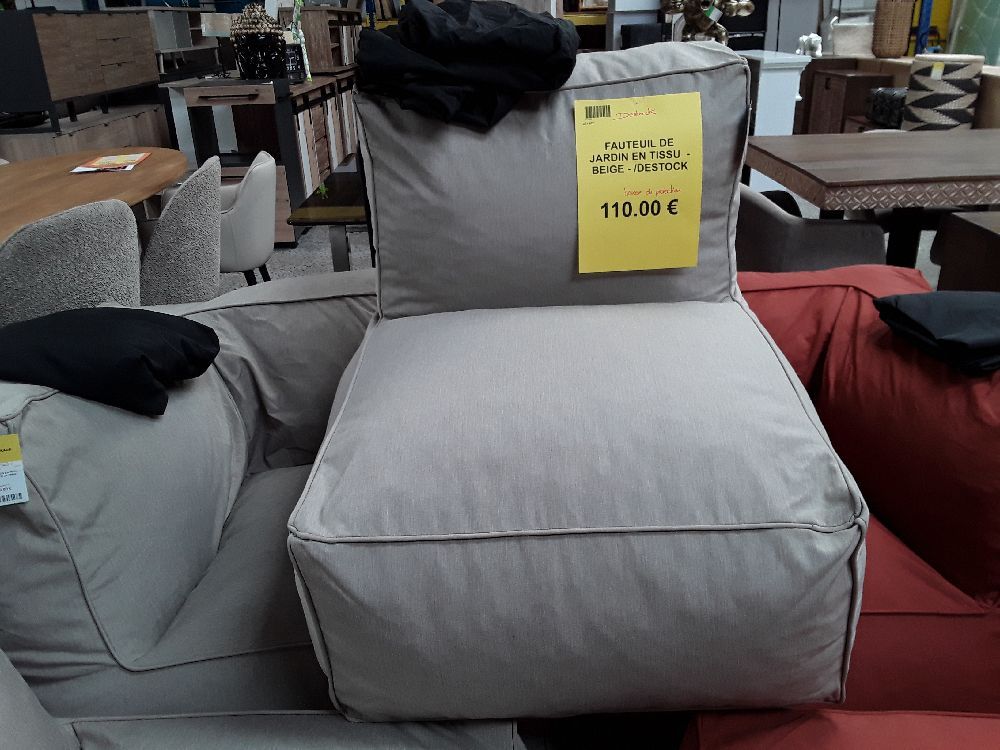 Fauteuil de jardin en tissu - beige - / destock