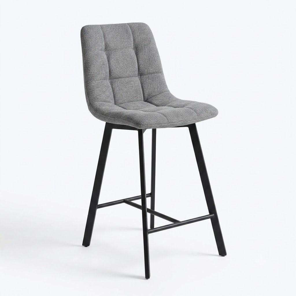 Tabouret de bar pivotant tissu holms 10 gris