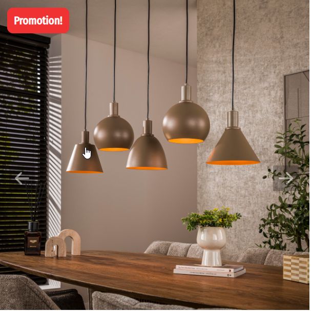 Suspension metallo 5-ampoules / beige