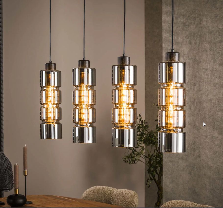 Suspension cylinder glass 4-ampoules / artic noir