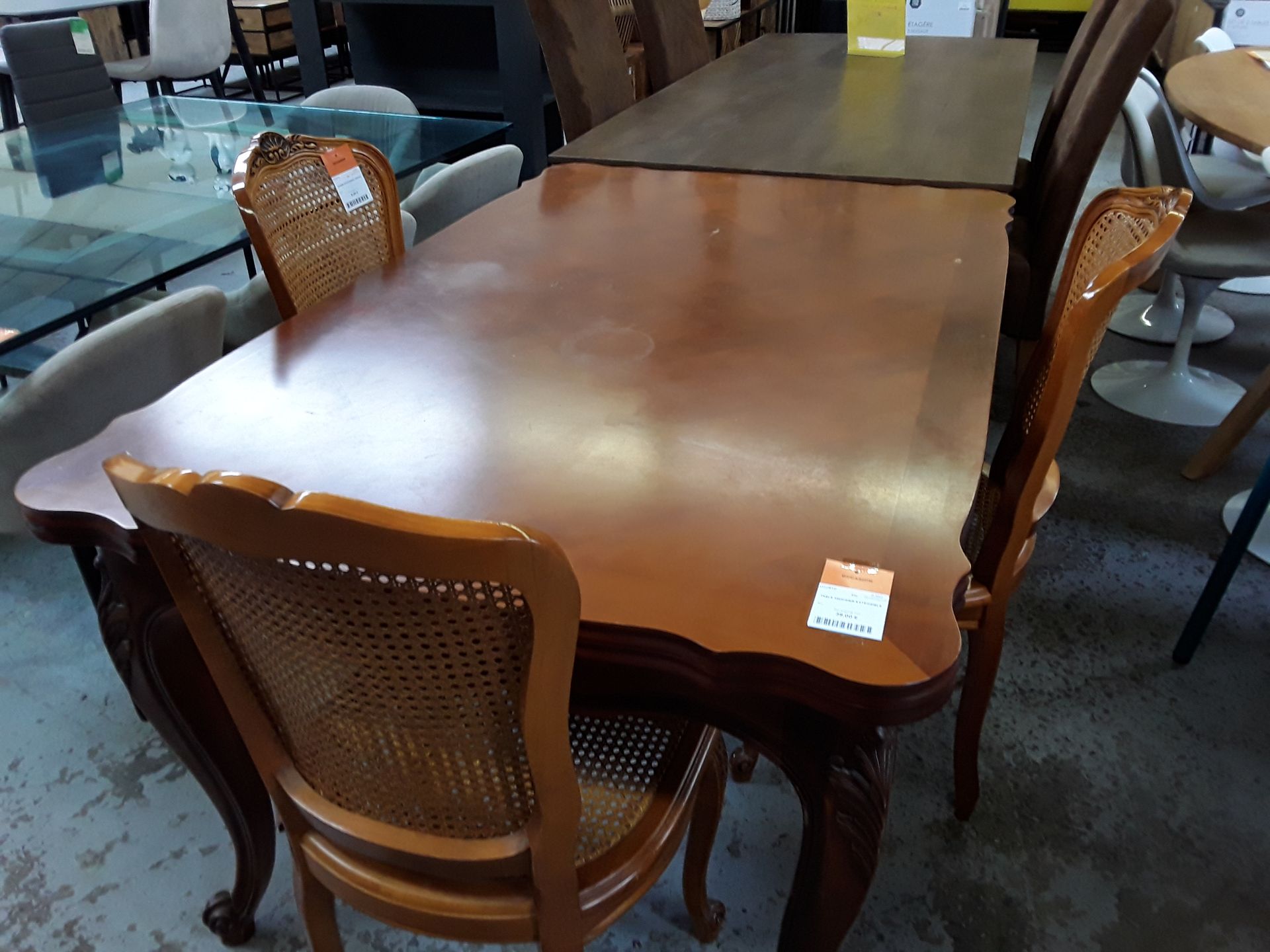 Table merisier extensible