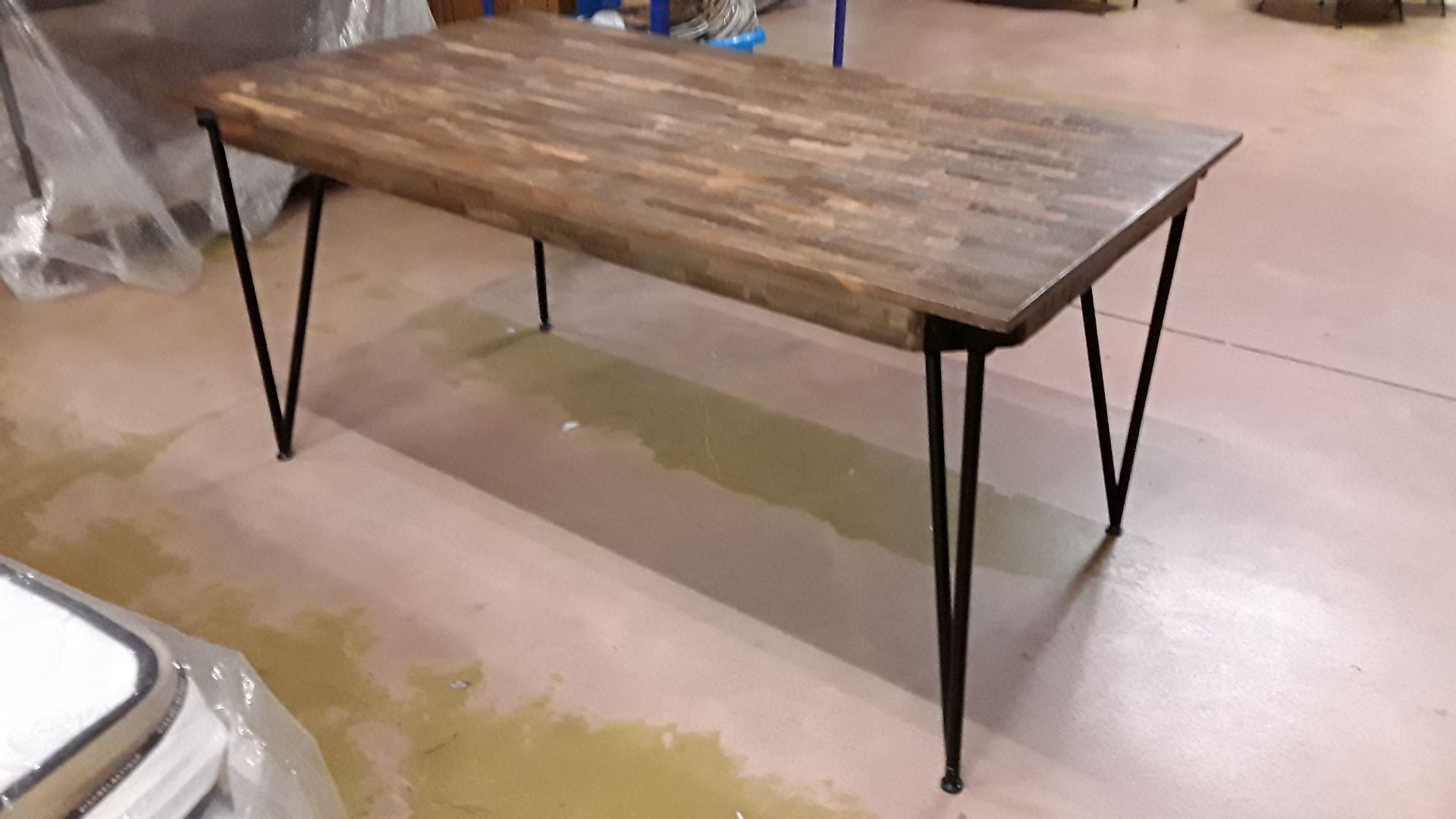 Table rectangulaire bois metal 165x90